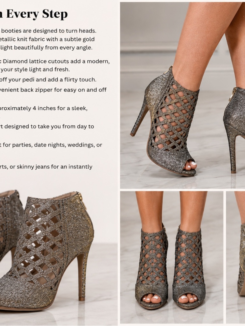 Cristian Sirano for Payless Elegant Peep Toe Bootie Size 6
